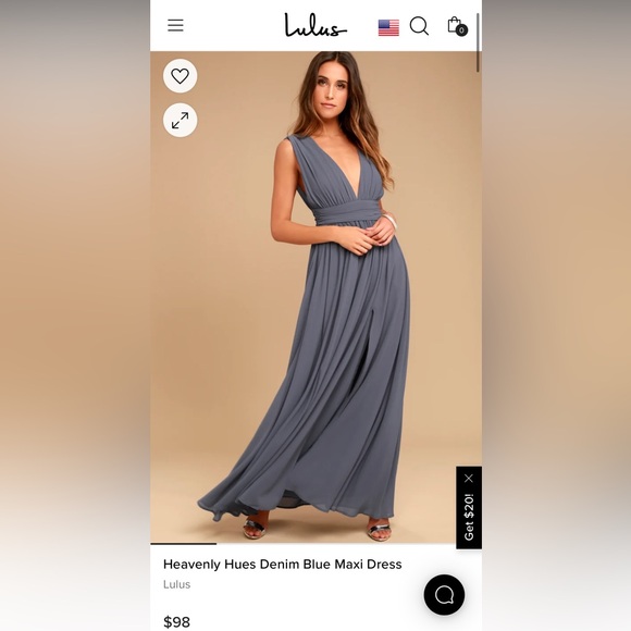Lulus | Dresses | Lulus Heavenly Hues Denim Blue Maxi Dress | Poshmark